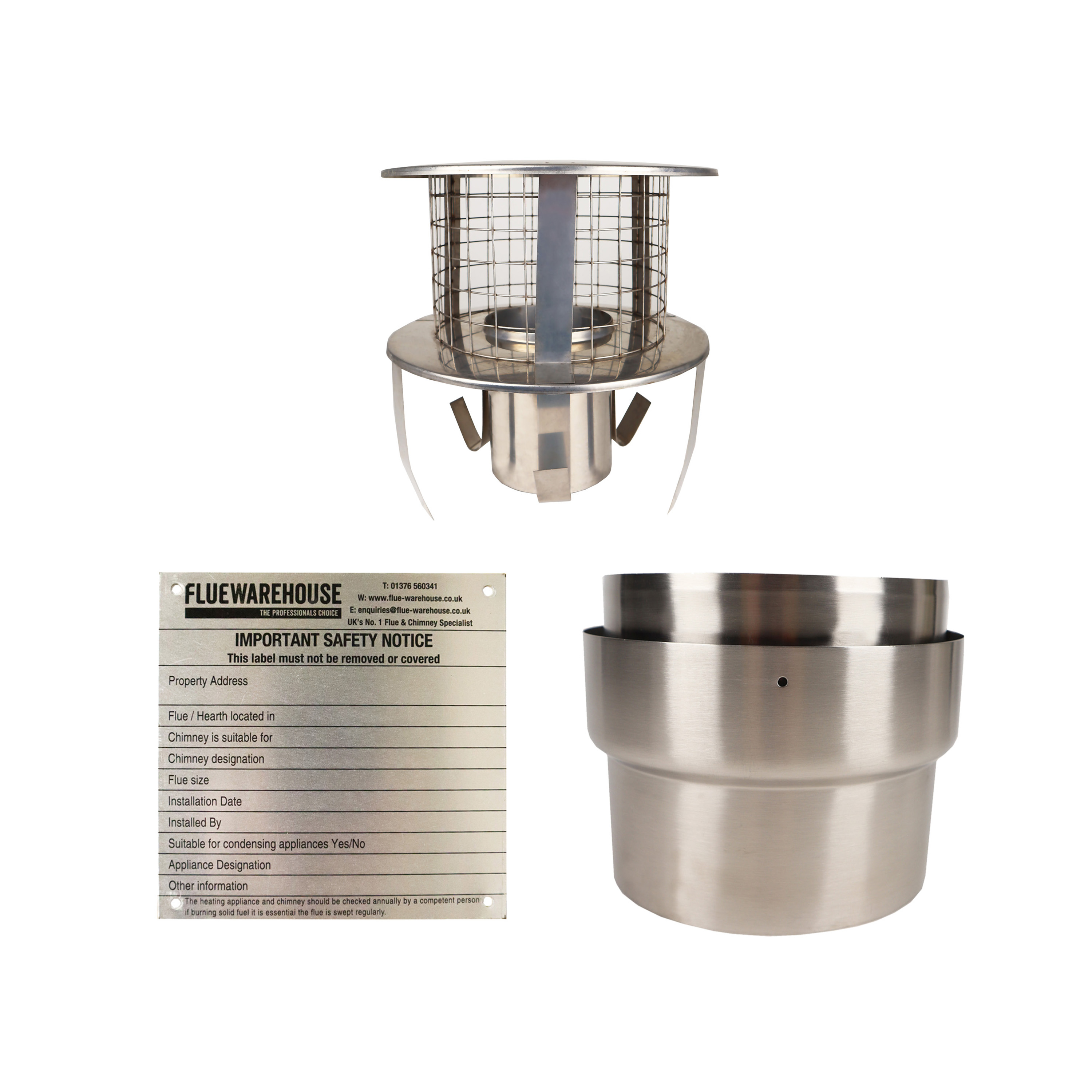 8 Inch Kit 3 (Chimney Liner Installation Kit with Hanging Cowl) [KIT