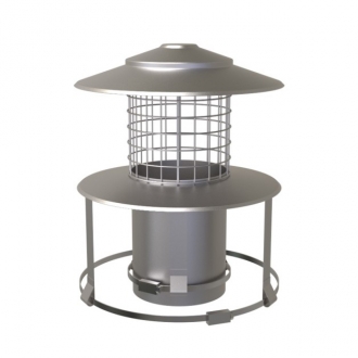8" (200mm) Pot Hanger Stainless Steel with rain cap mesh